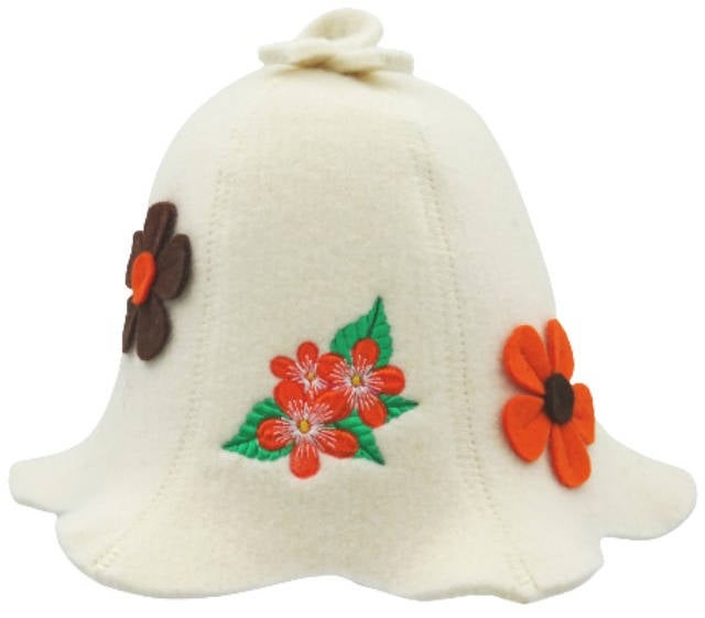 Sauna & Hot Tub Hat: Flower Decorations, white | Sauna-store.com display picture 1