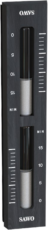 SAWO black wooden hourglass, time interval 0&ndash;15 min.