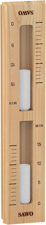 SAWO hourglass in pine wood, time interval 0&ndash;15 min.