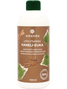 Emendo Cinnamon-Eucalyptus sauna scent in a 500 ml bottle.