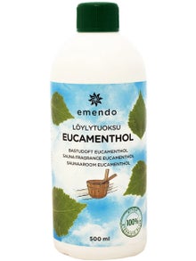 Emendo Eucamenthol sauna scent in a 500 ml bottle.