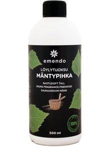 Emendo Pinewood sauna scent in a 500 ml bottle.