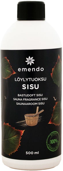 Emendo&rsquo;s Sisu sauna scent in a 500 ml bottle