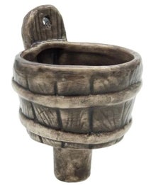Ceramic barrel-shaped scent cup.