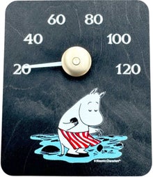 Moomin Sauna Thermometer with a Moominmamma illustration.