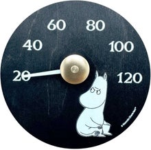 Moomin Sauna Thermometer with a Moomintroll illustration.