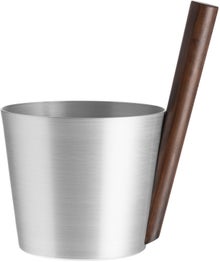 Rento aluminum sauna pail with dark bamboo handle
