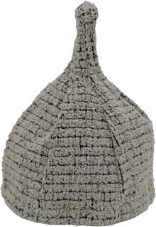 Saunia grey-black linen terry sauna hat.