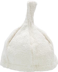 Saunia white linen terry sauna hat.