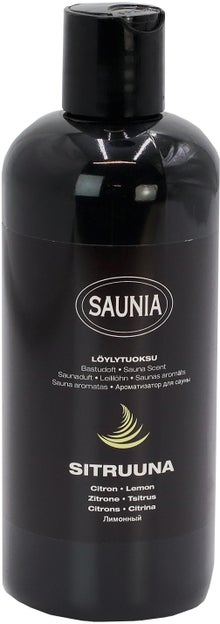 Saunia Lemon sauna scent in a 500 ml bottle.
