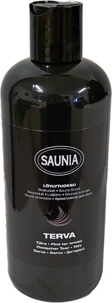Saunia Tar sauna scent in a 500 ml bottle.