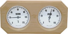 Saunia sauna thermo-hygrometer made of alder.