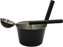 Saunia Sauna Set Bucket and Ladle, black / stainless steel