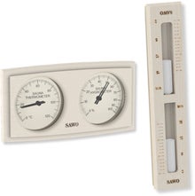 SAWO thermometer, hygrometer + hourglass, aspen